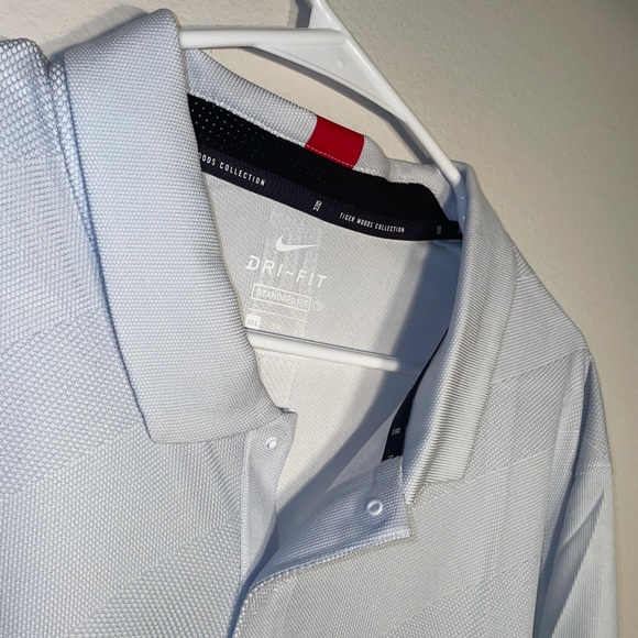 Nike Dry TW Tiger Woods Striped Golf Polo Pure Platinum CK6313-100 Men’s XXL - Picture 5 of 5